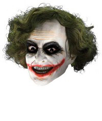 Adult Joker Vinyl Mask w Hair